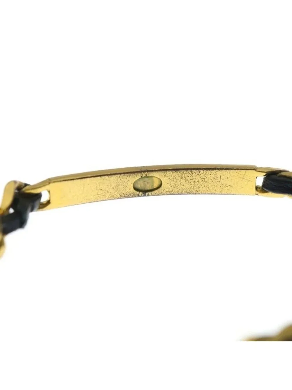 Chanel Chain Bracelet Black Gold Leather - Picture 5 of 6